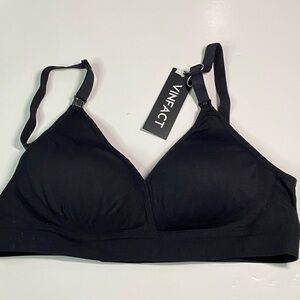 Maternity Nursing Bra Size M 32-34 Black Removable Pads Adjustable Straps NWT